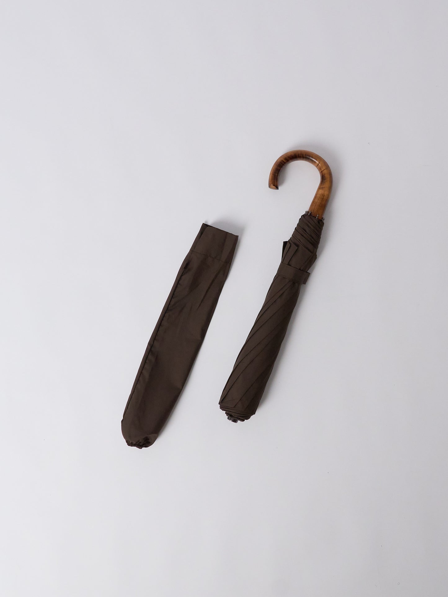 Telescopic Umbrella, Maple Crook, Automatic, TEL5 - Brown