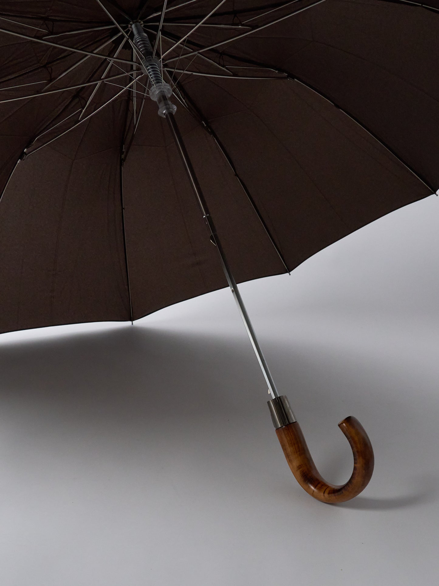 Telescopic Umbrella, Maple Crook, Automatic, TEL5 - Brown