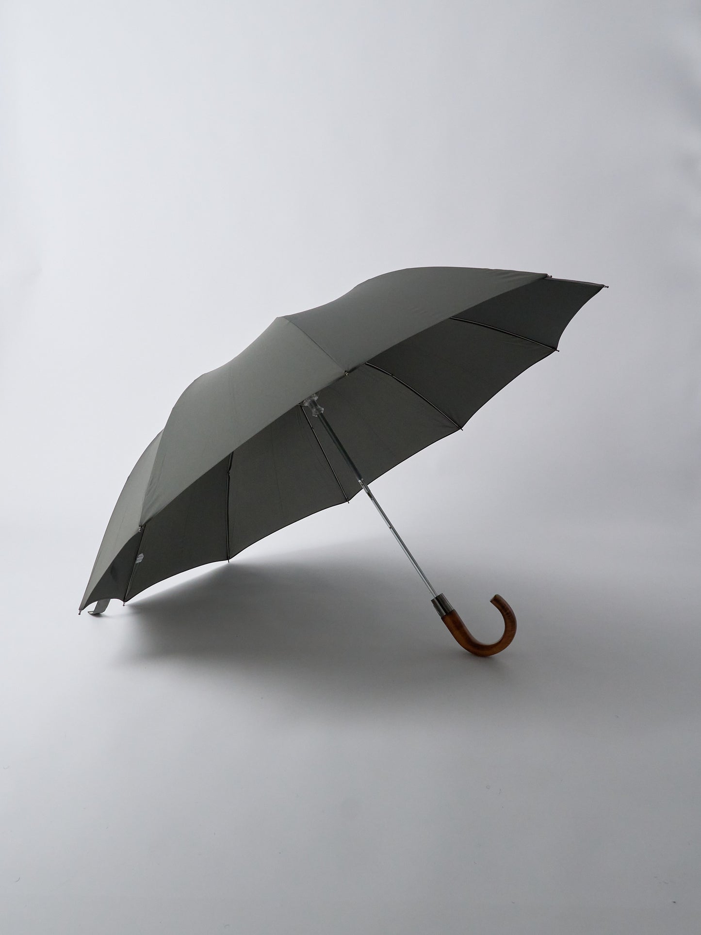 Telescopic Umbrella, Maple Crook, Automatic, TEL5 - Grey