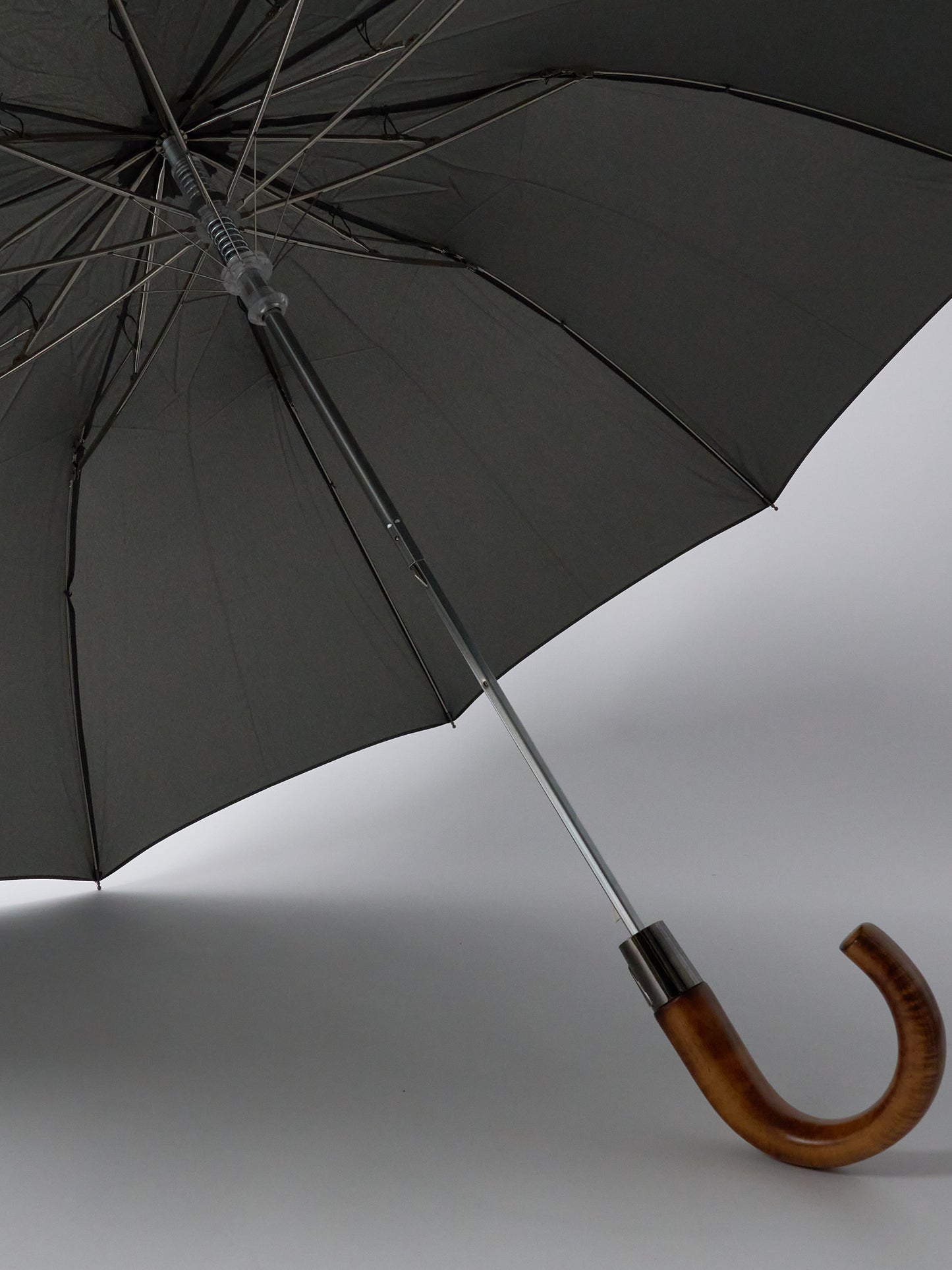 Telescopic Umbrella, Maple Crook, Automatic, TEL5 - Grey