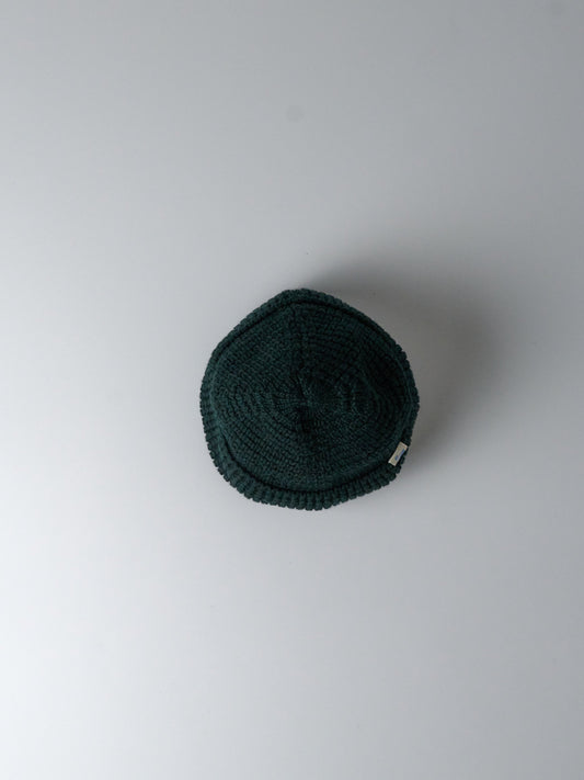 Unisex Beanie – Waffle Knit Merino Wool (614 Dark Teal)