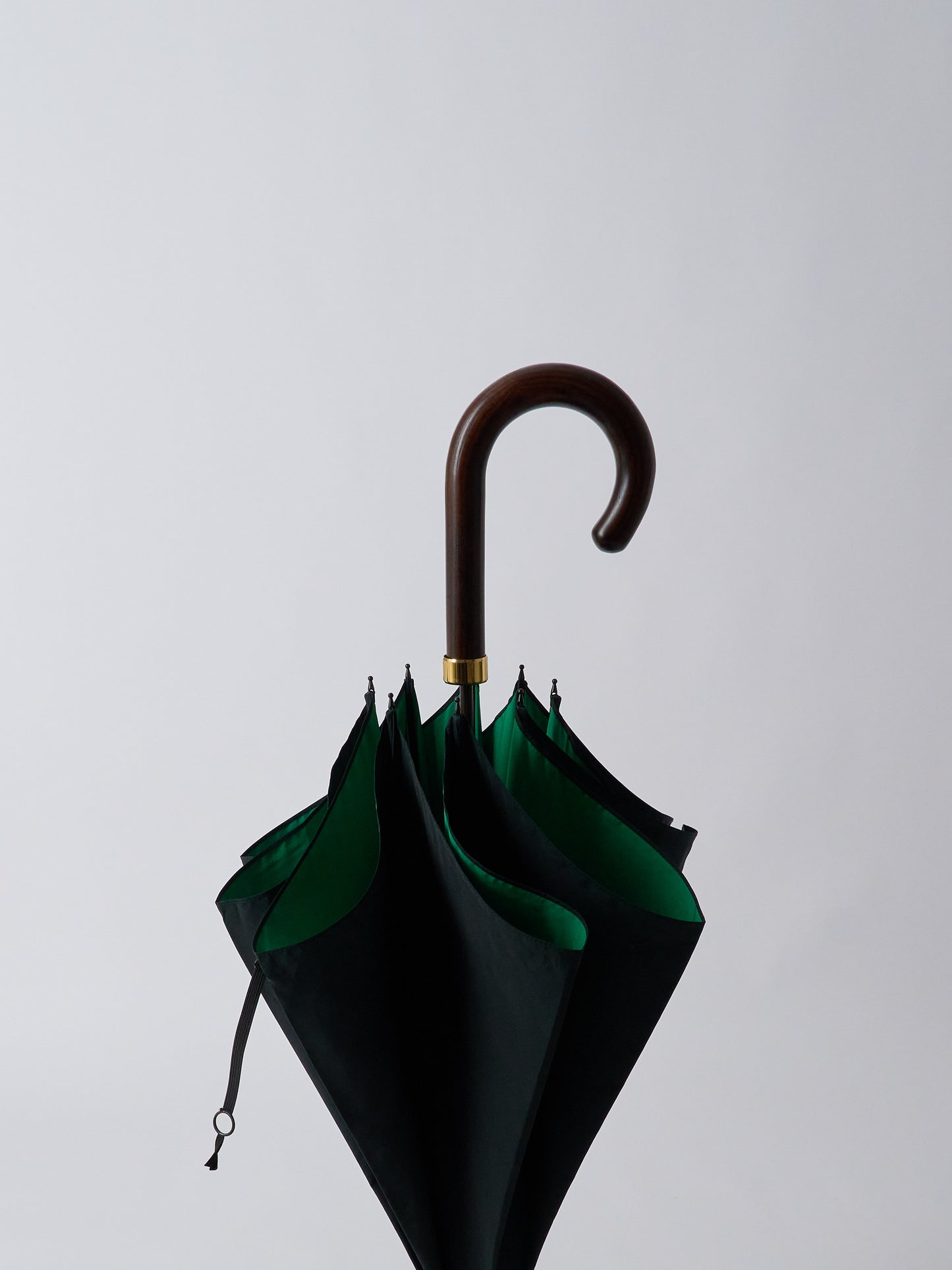 GT1 Double Faced Hardwood Umbrella - Black/Emerald Green