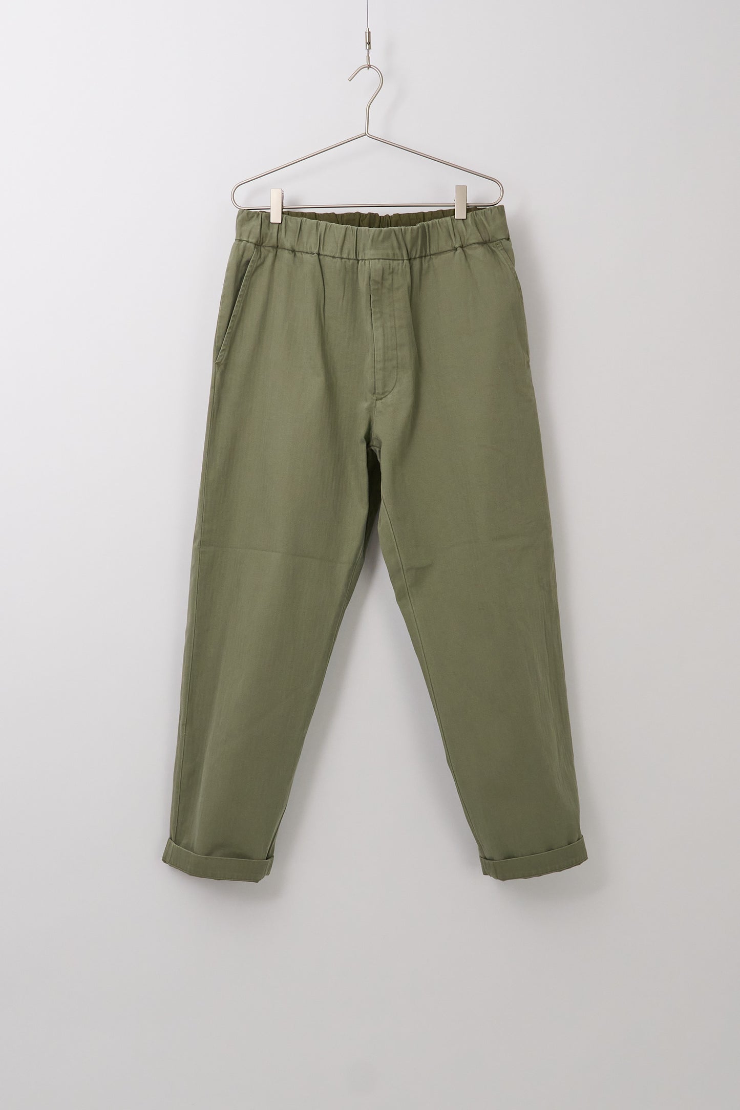 Fujito Easy Pants, Herringbone Twill - Olive Green