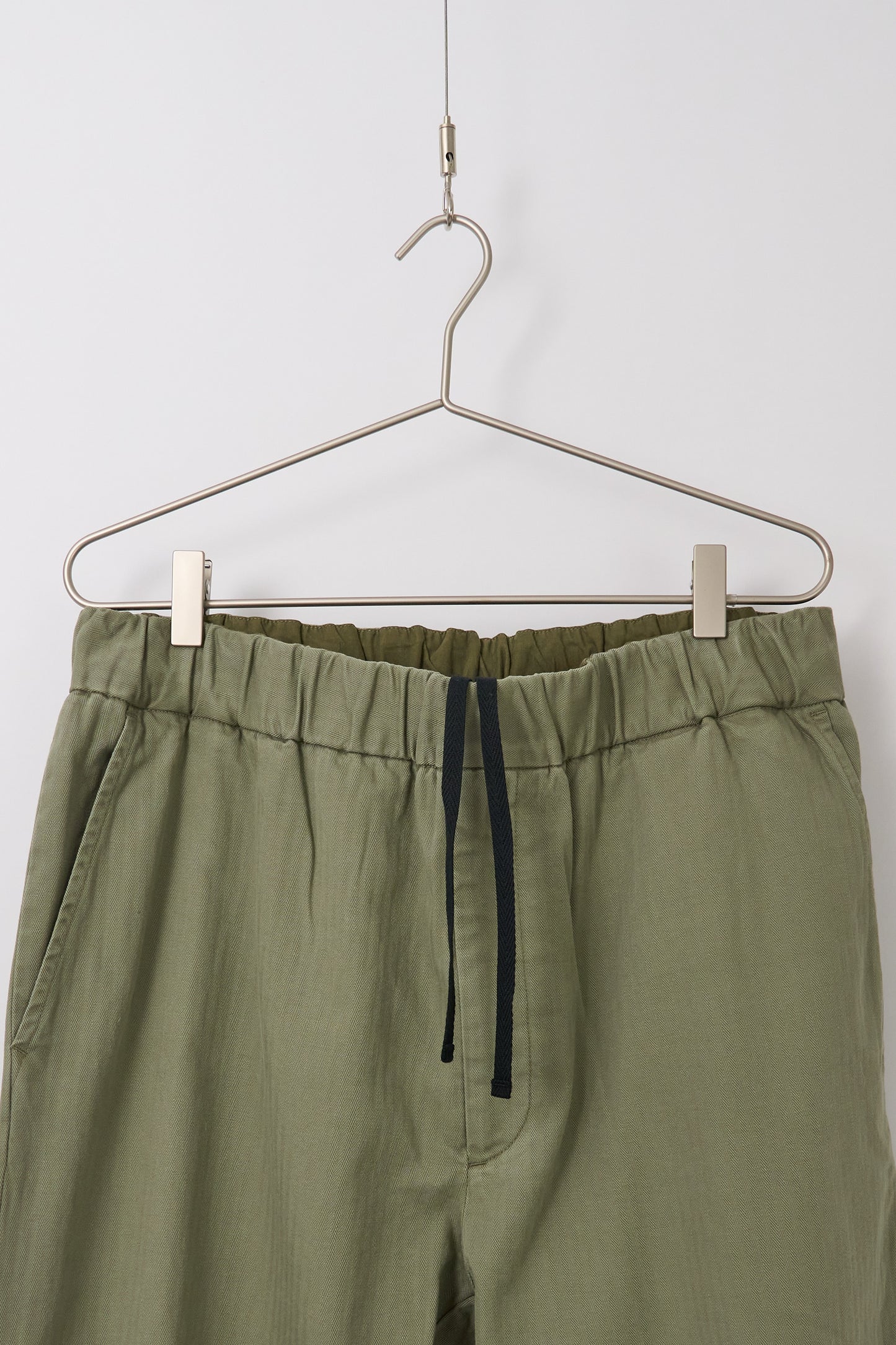 Fujito Easy Pants, Herringbone Twill - Olive Green