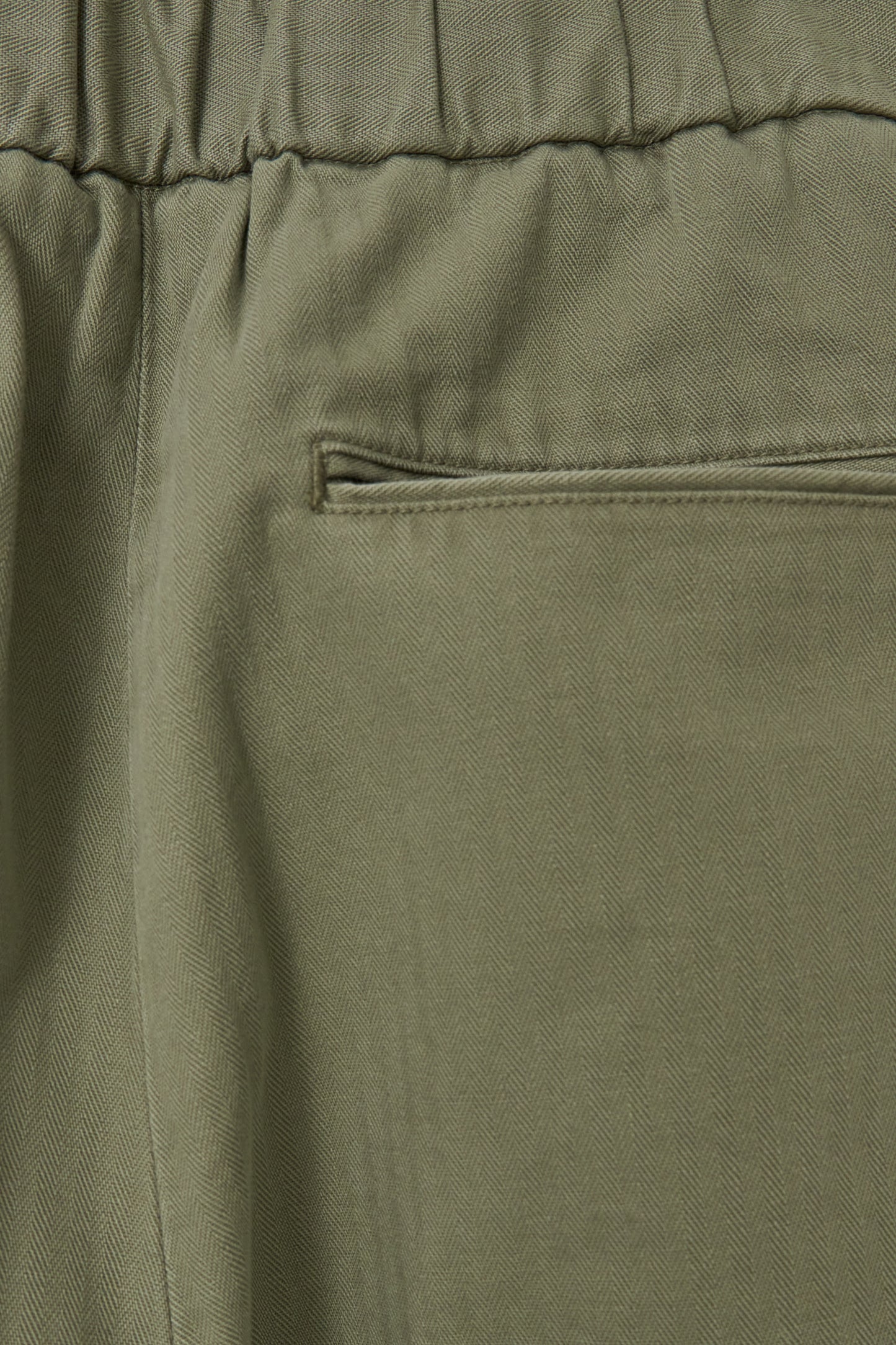 Fujito Easy Pants, Herringbone Twill - Olive Green