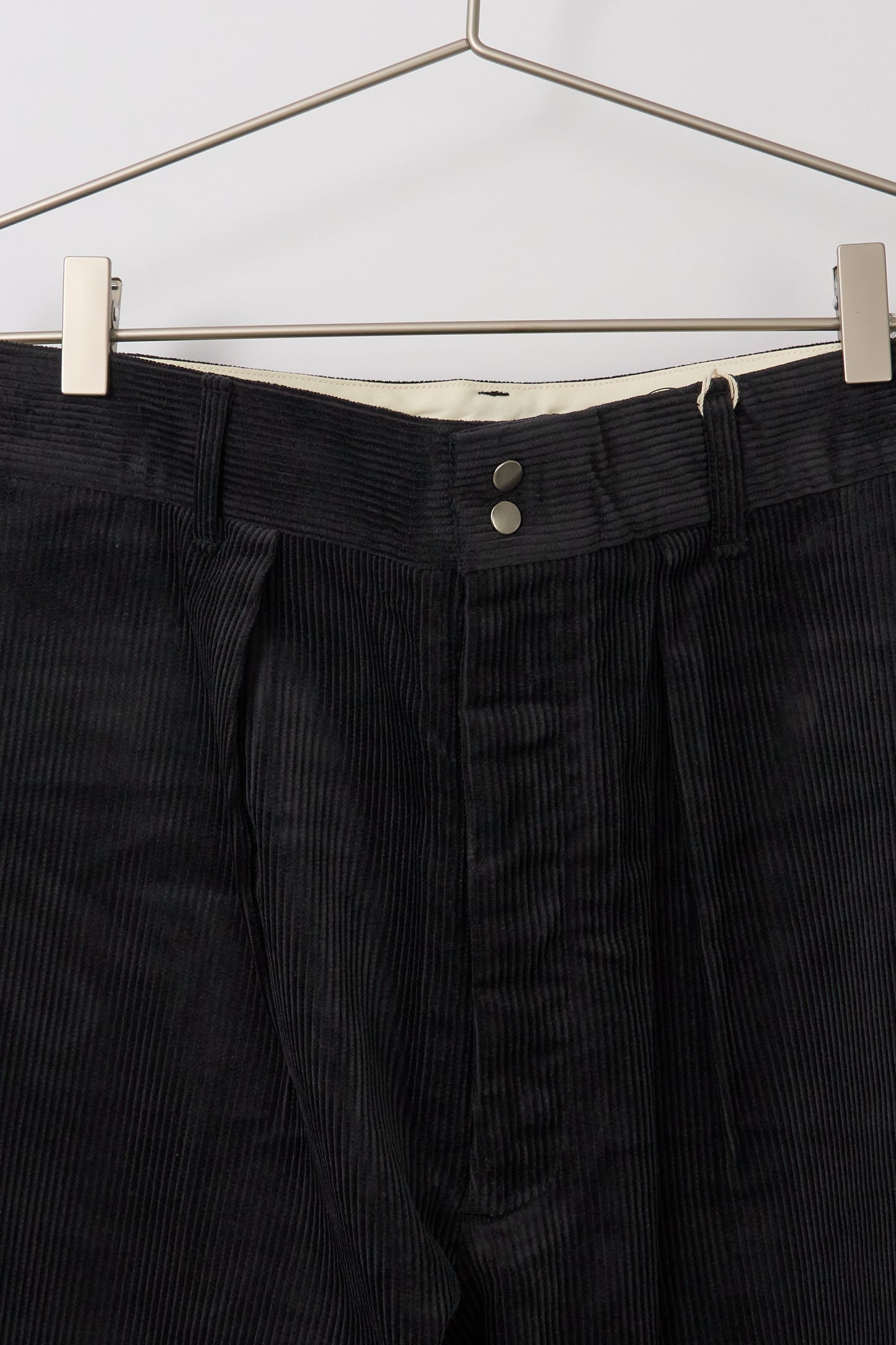 Fujito Wide Slacks, 8W Corduroy Black