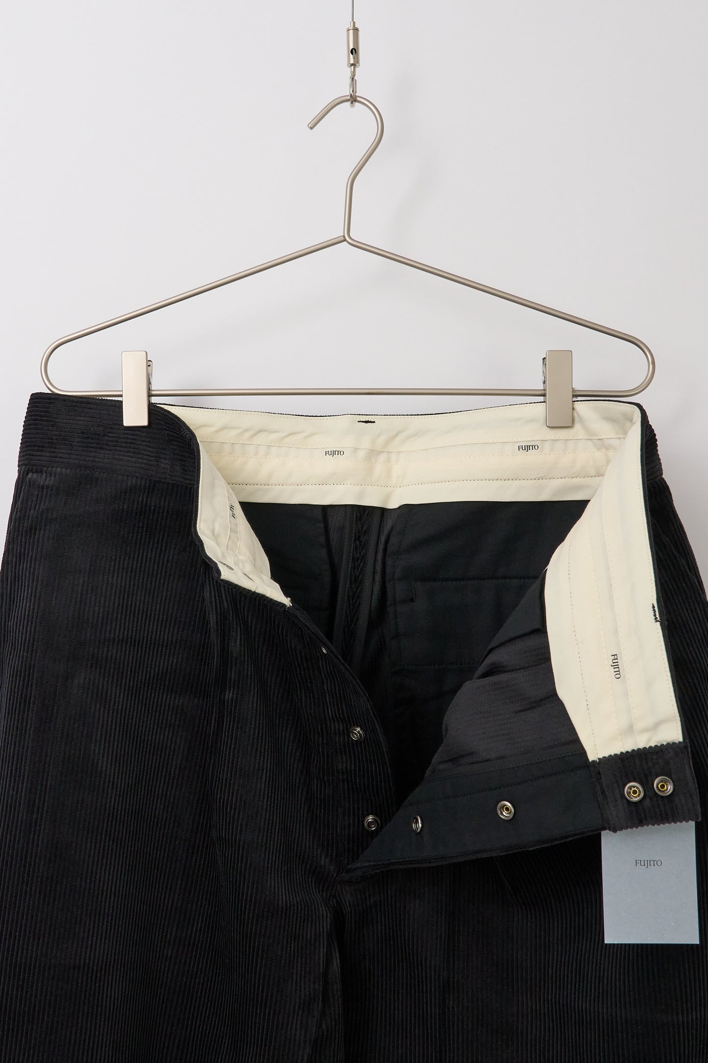 Fujito Wide Slacks, 8W Corduroy Black