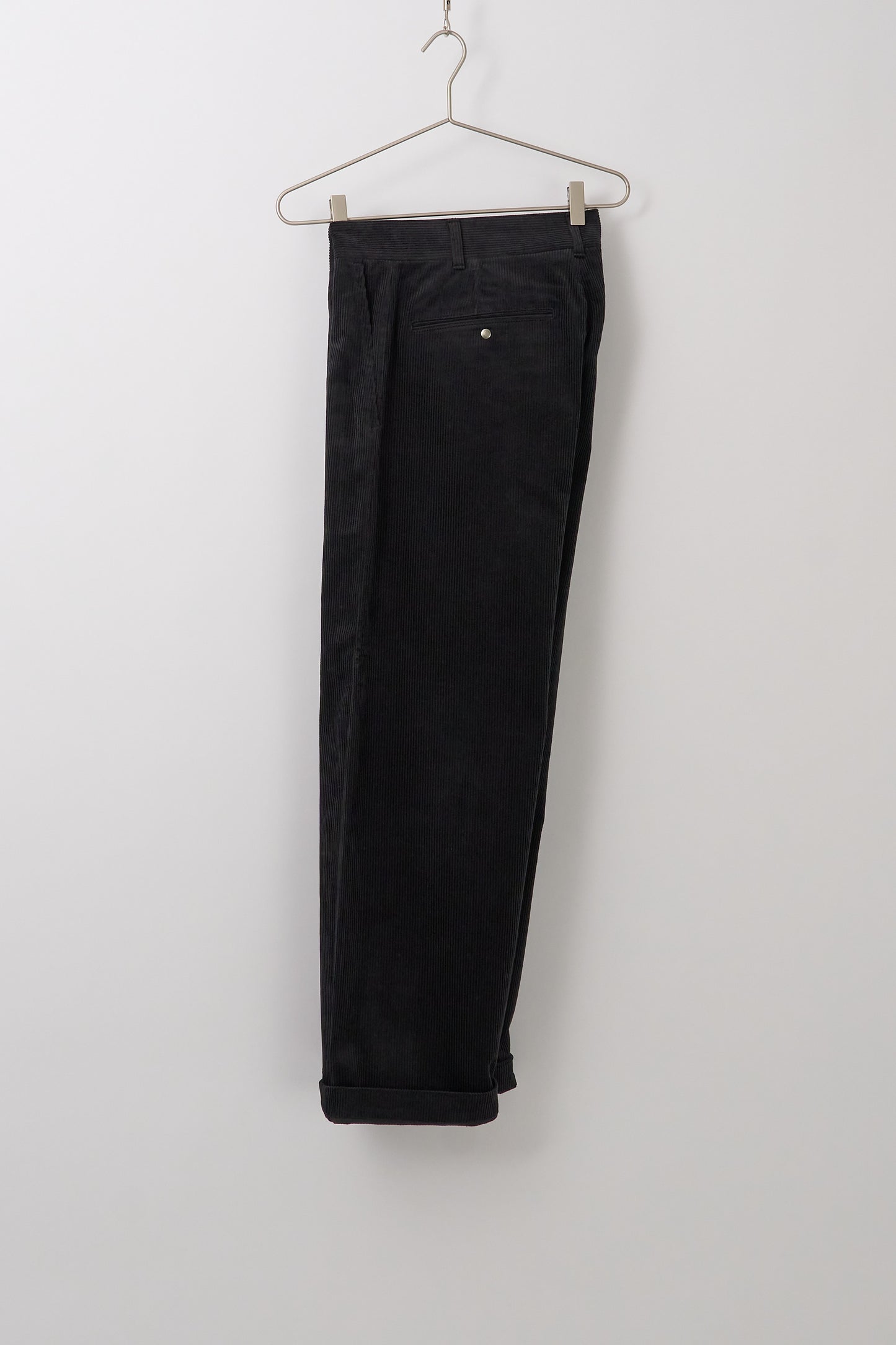 Fujito Wide Slacks, 8W Corduroy Black