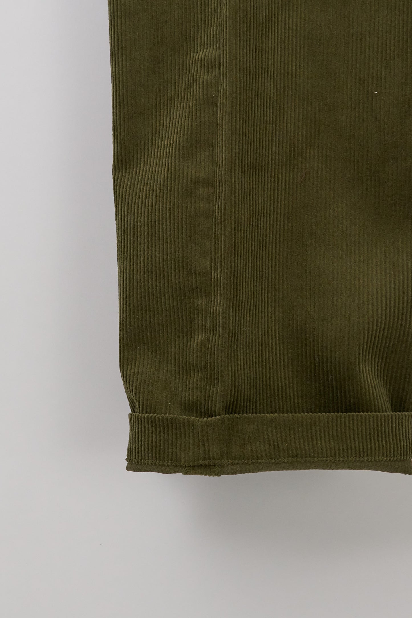 Fujito Wide Slacks, 8W Corduroy Olive Green