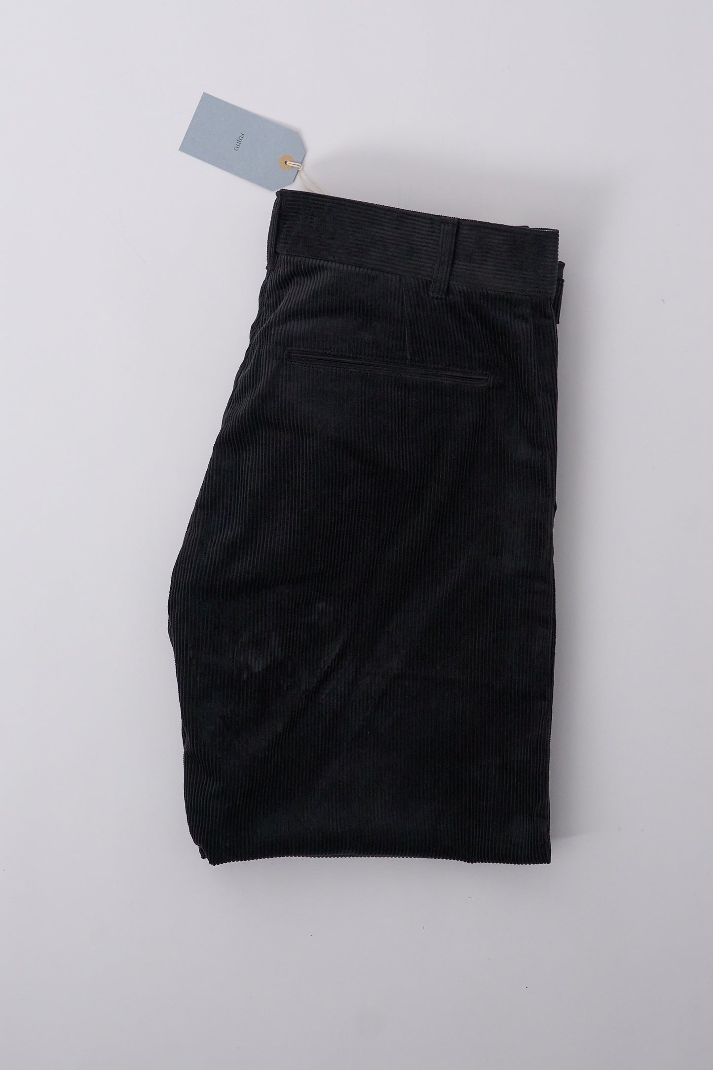 Fujito Wide Slacks, 8W Corduroy Black