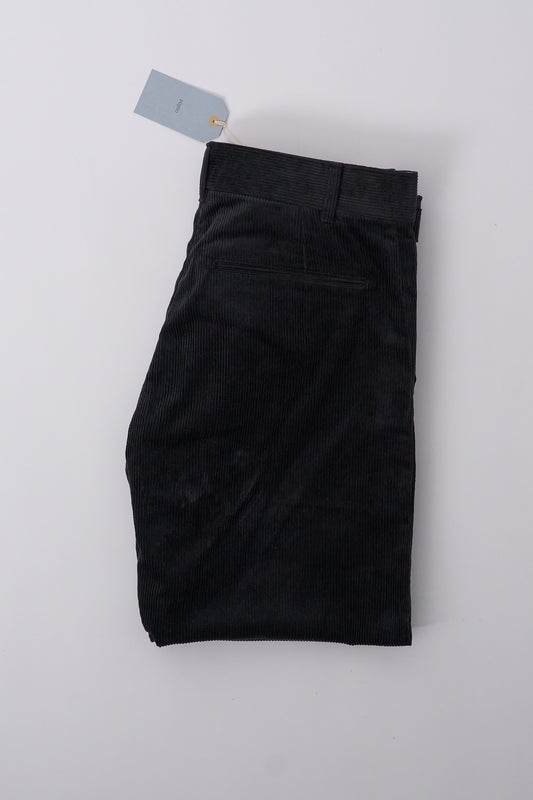 Fujito Wide Slacks, 8W Corduroy Black
