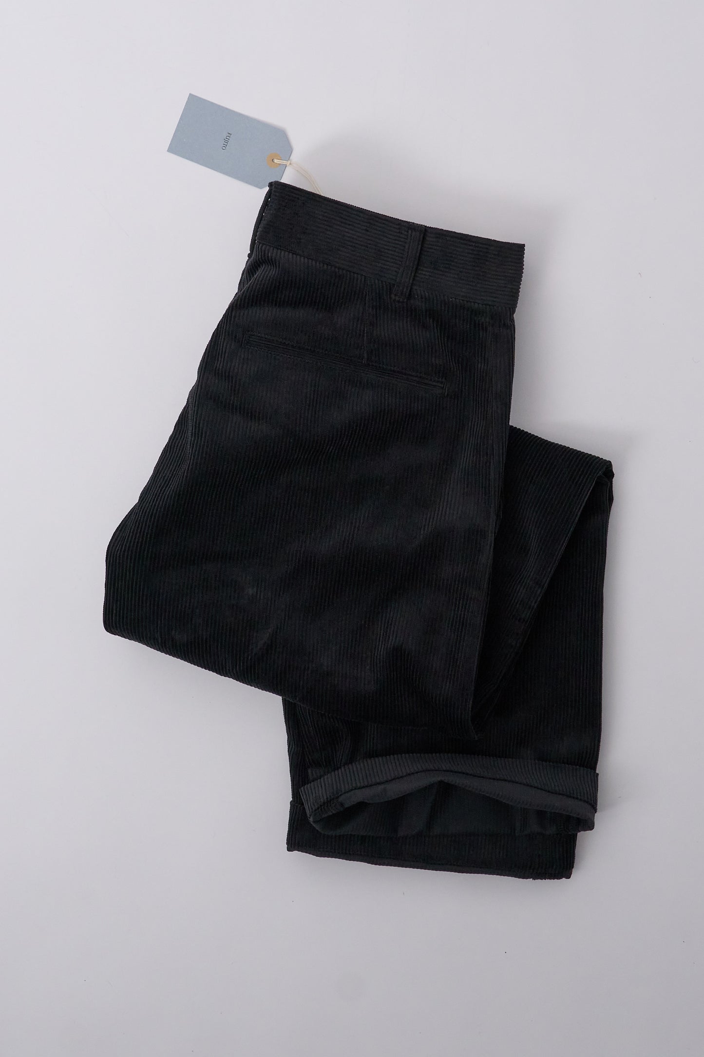 Fujito Wide Slacks, 8W Corduroy Black