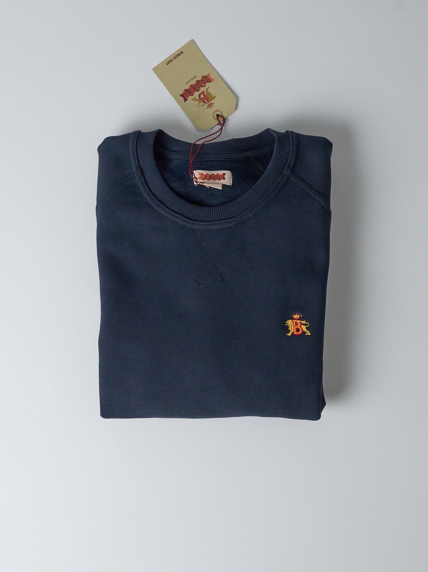 Baracuta Logo Crew Neck - Navy