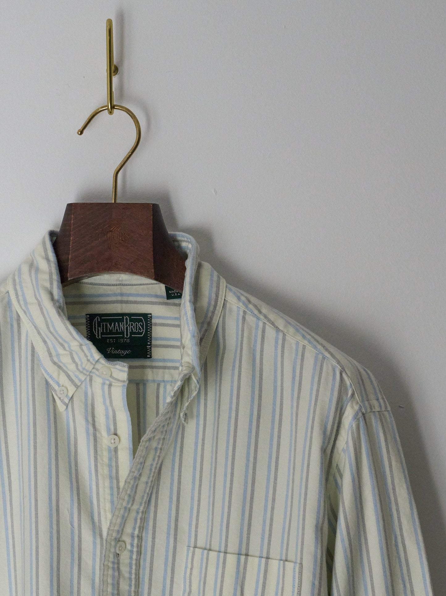 Brushed Split Stripe Oxford - Blue