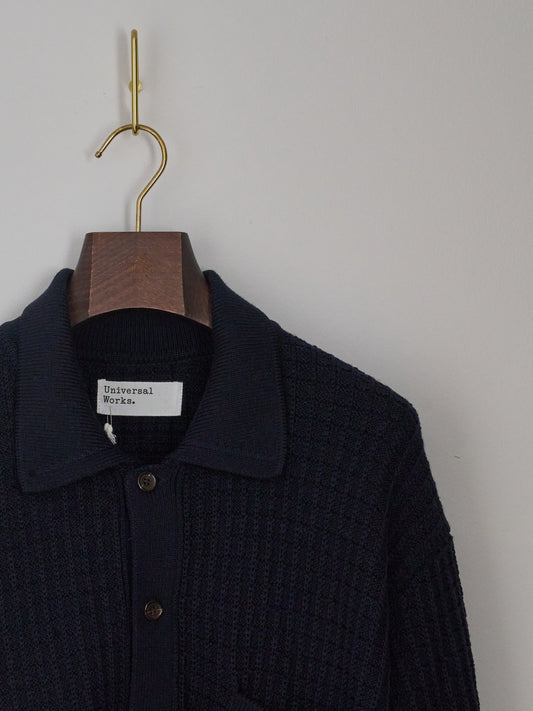 Knit Jacket in Merino Knit - Navy