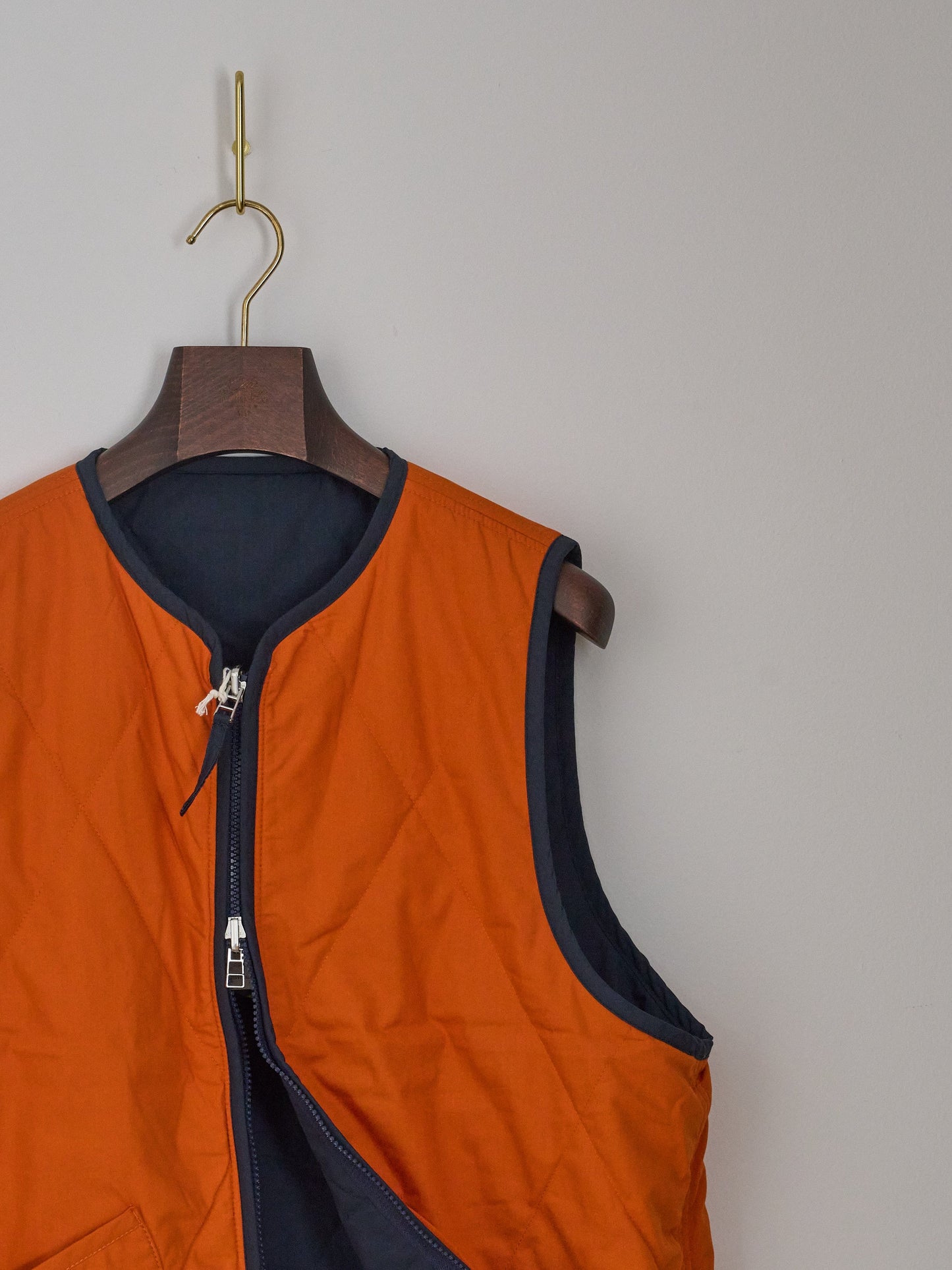 Reversible Military Liner Gilet in Navy/Orange