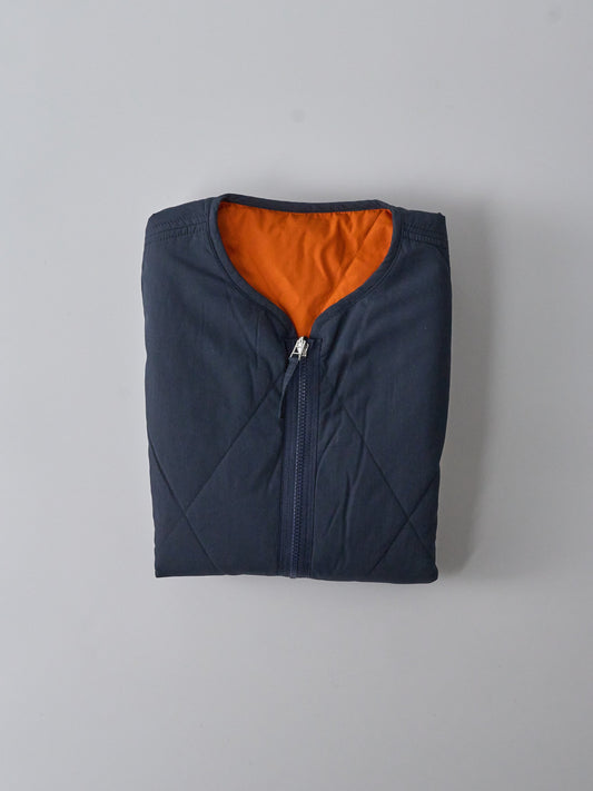 Reversible Military Liner Gilet in Navy/Orange