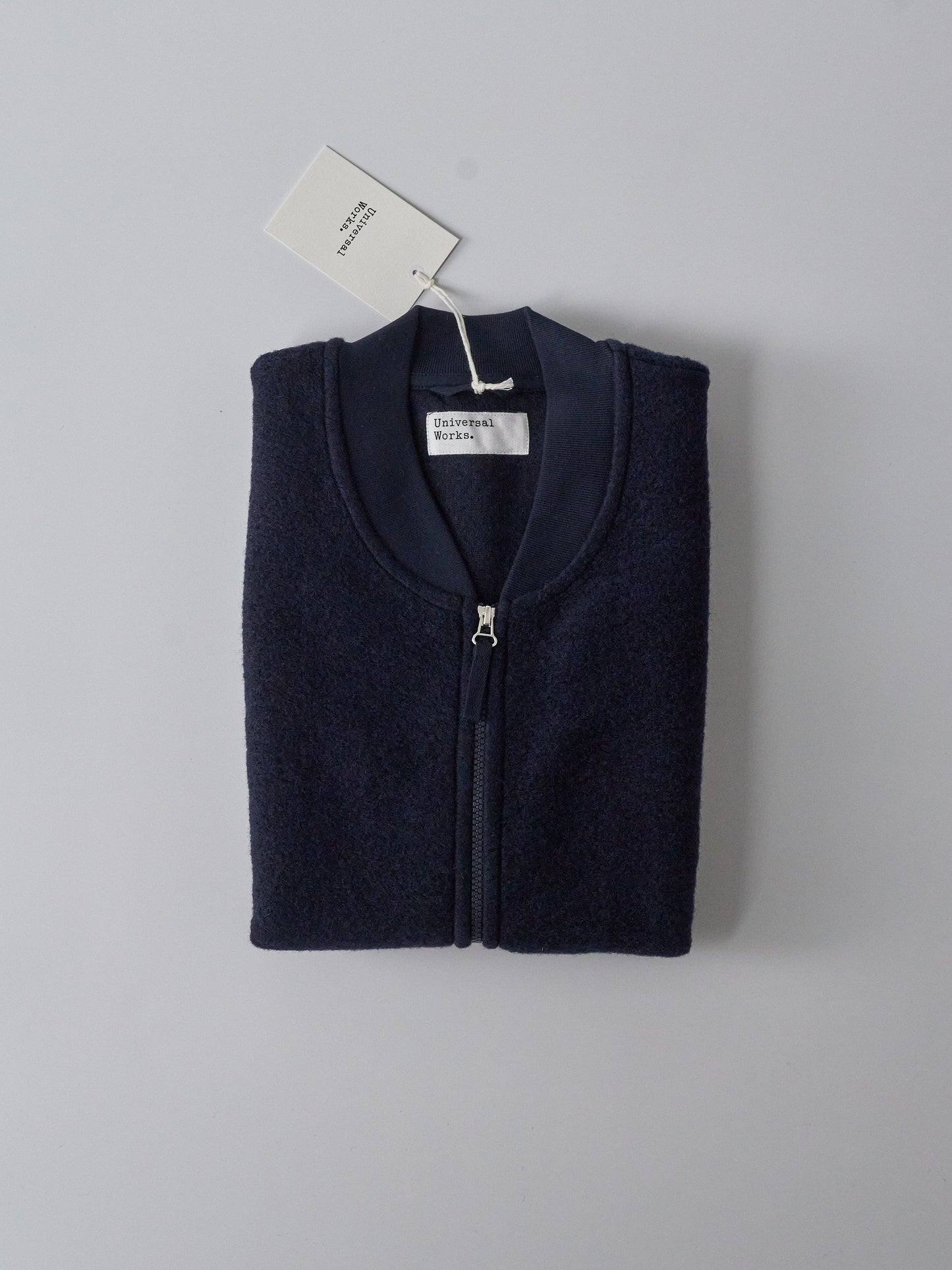 Zip Waistcoat in Wool Fleece - Navy