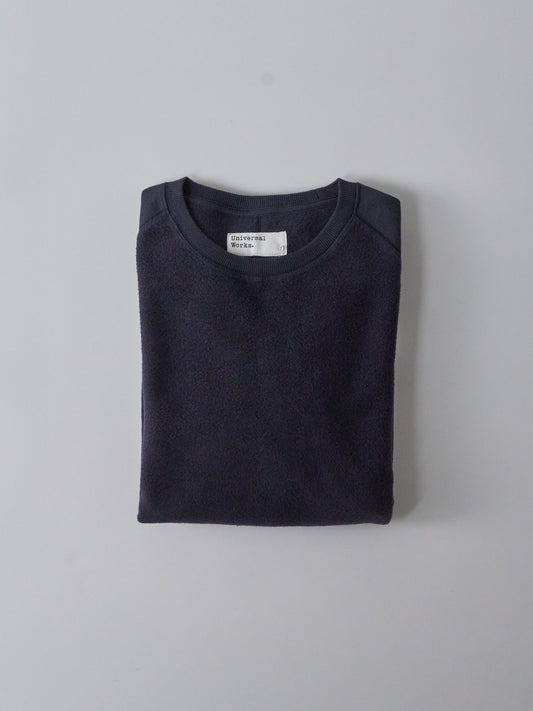 Sweatshirt in Brush Back Sweat - Navy