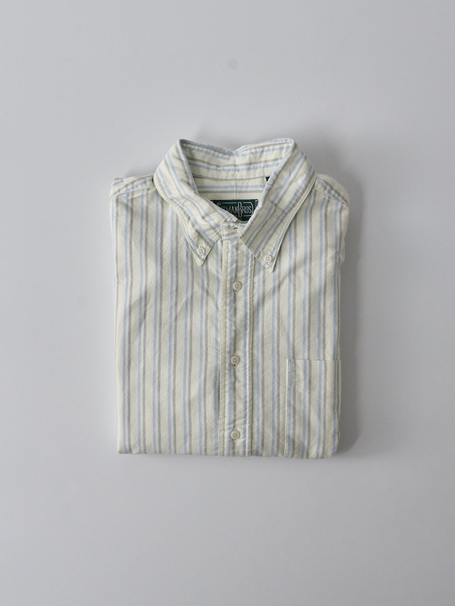 Brushed Split Stripe Oxford - Blue