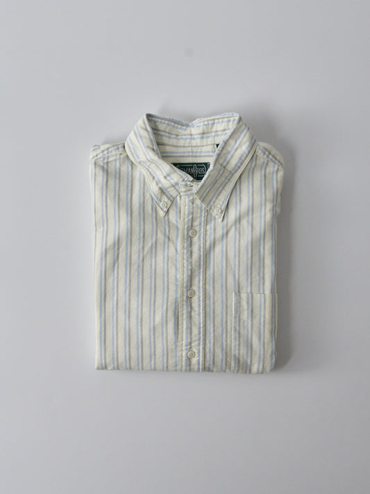 Brushed Split Stripe Oxford - Blue