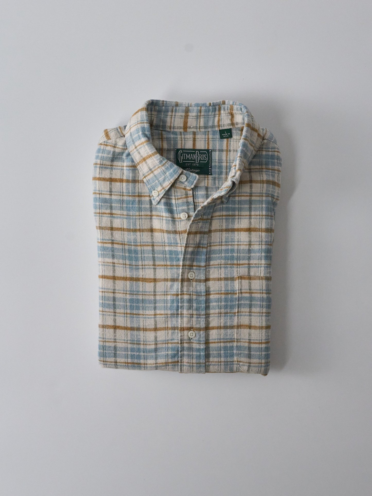 Cotton Slub Check Flannel Shirt - White