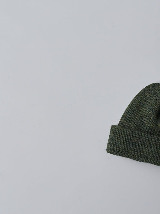 Short Watch Cap in British Wool - Olive