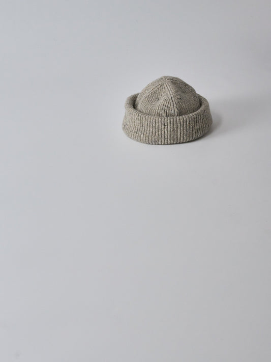 Watch Cap in Tweed Knit - Oatmeal