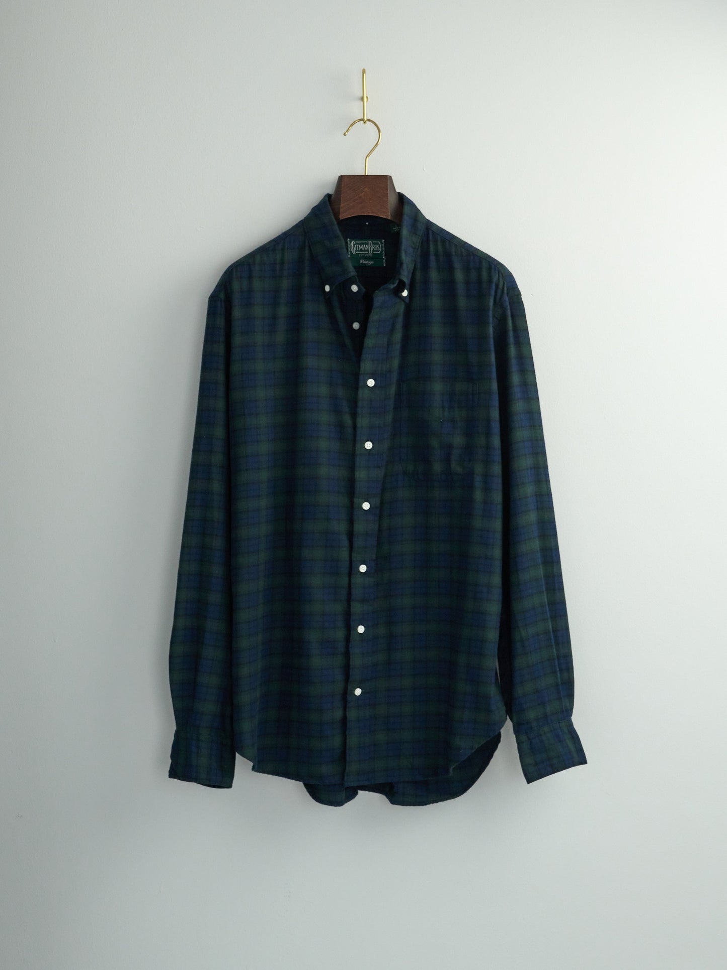Brushed Cotton Blackwatch Check Button Down Shirt