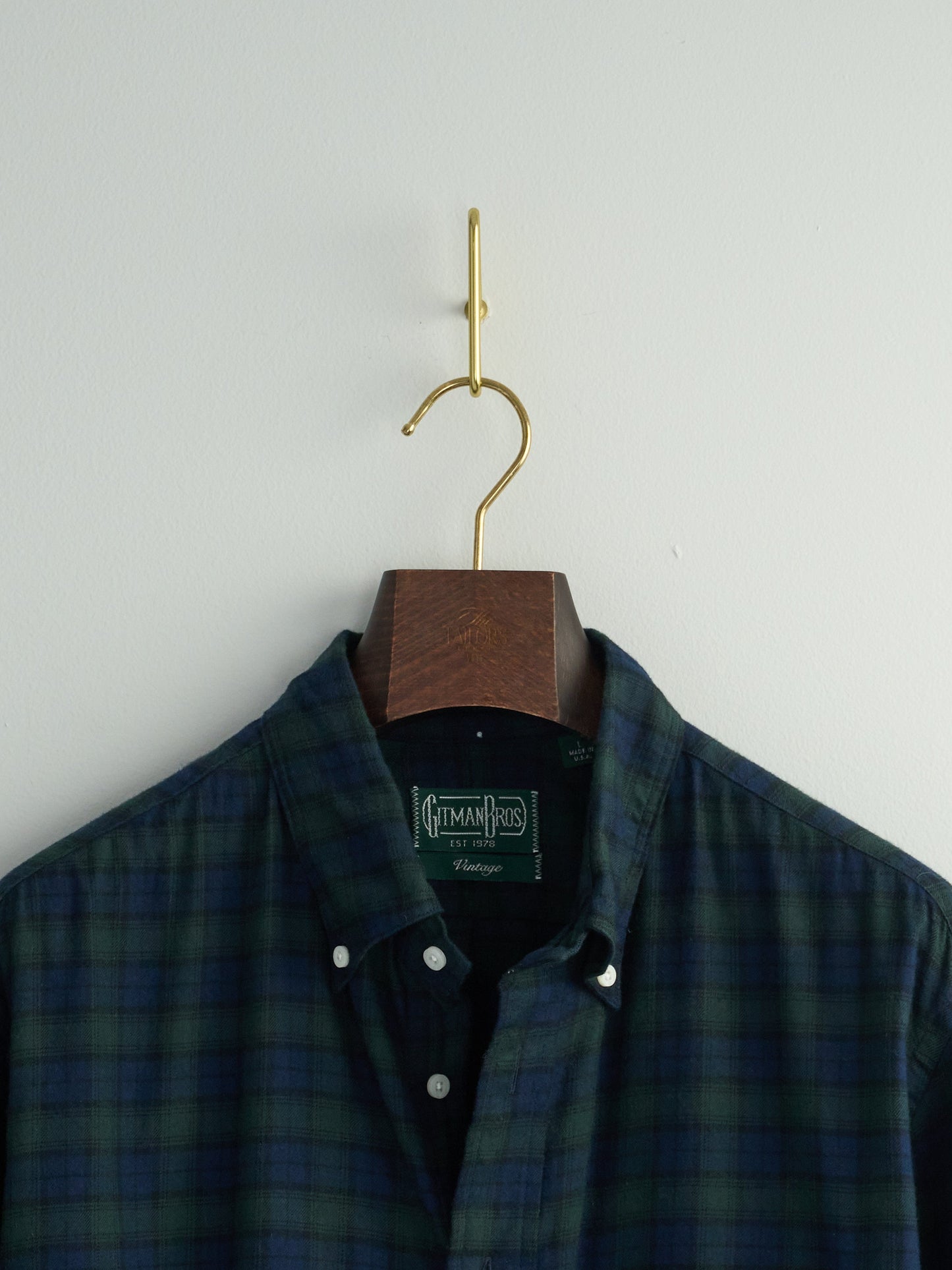 Brushed Cotton Blackwatch Check Button Down Shirt