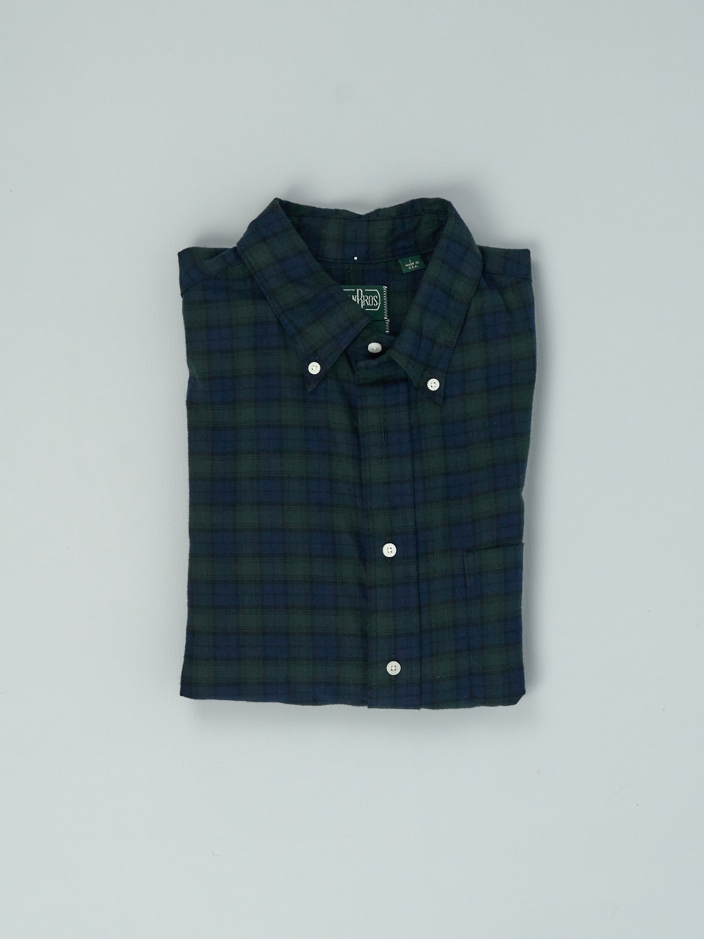 Brushed Cotton Blackwatch Check Button Down Shirt