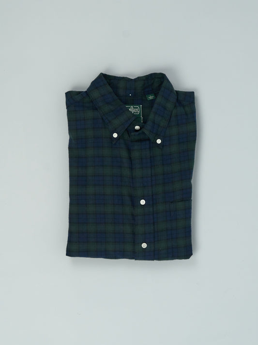 Brushed Cotton Blackwatch Check Button Down Shirt