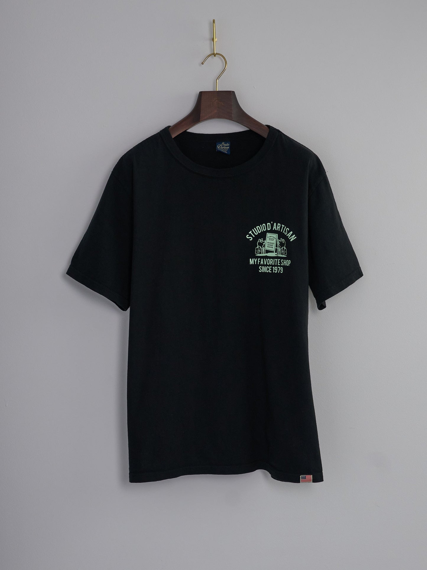 U.S.A. Cotton Print T-shirt (8143A) - Black