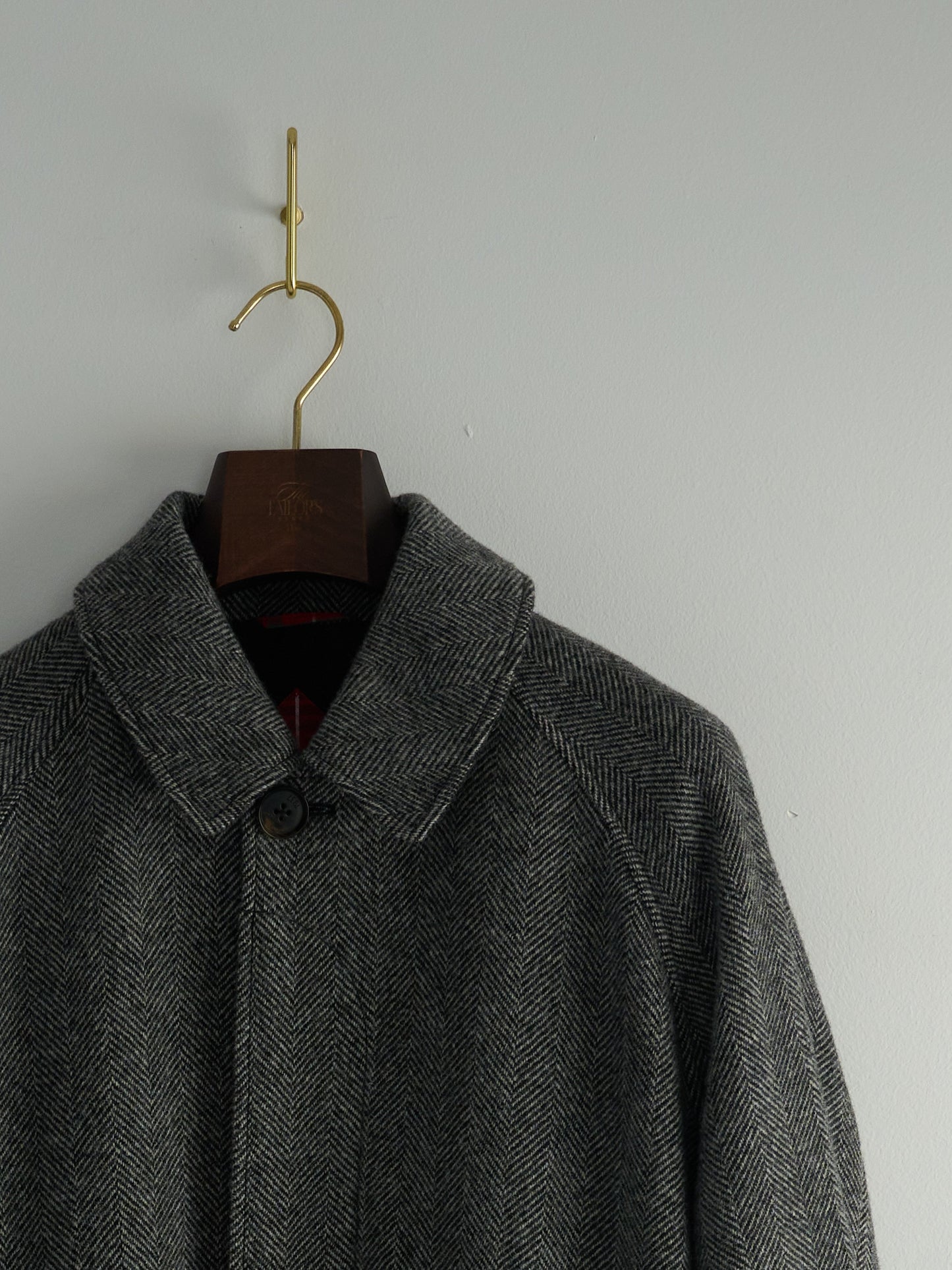 Raglan Coat Herringbone 100% Wool