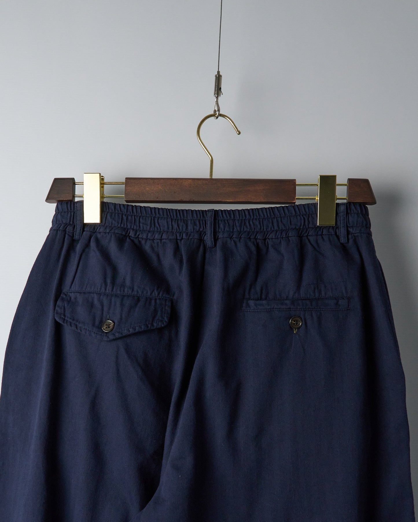 Oxford Pant in Dark Navy Herringbone Cotton