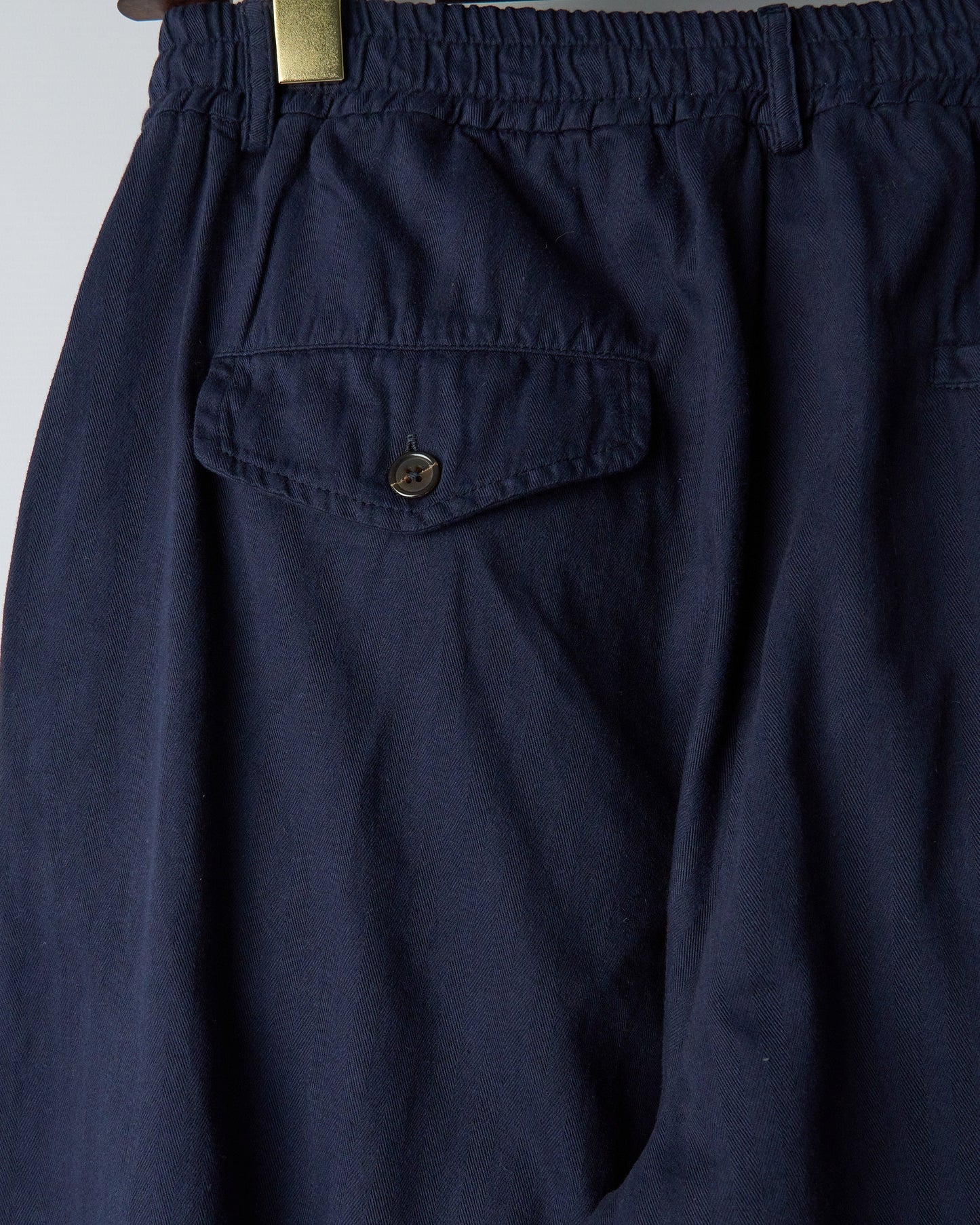Oxford Pant in Dark Navy Herringbone Cotton