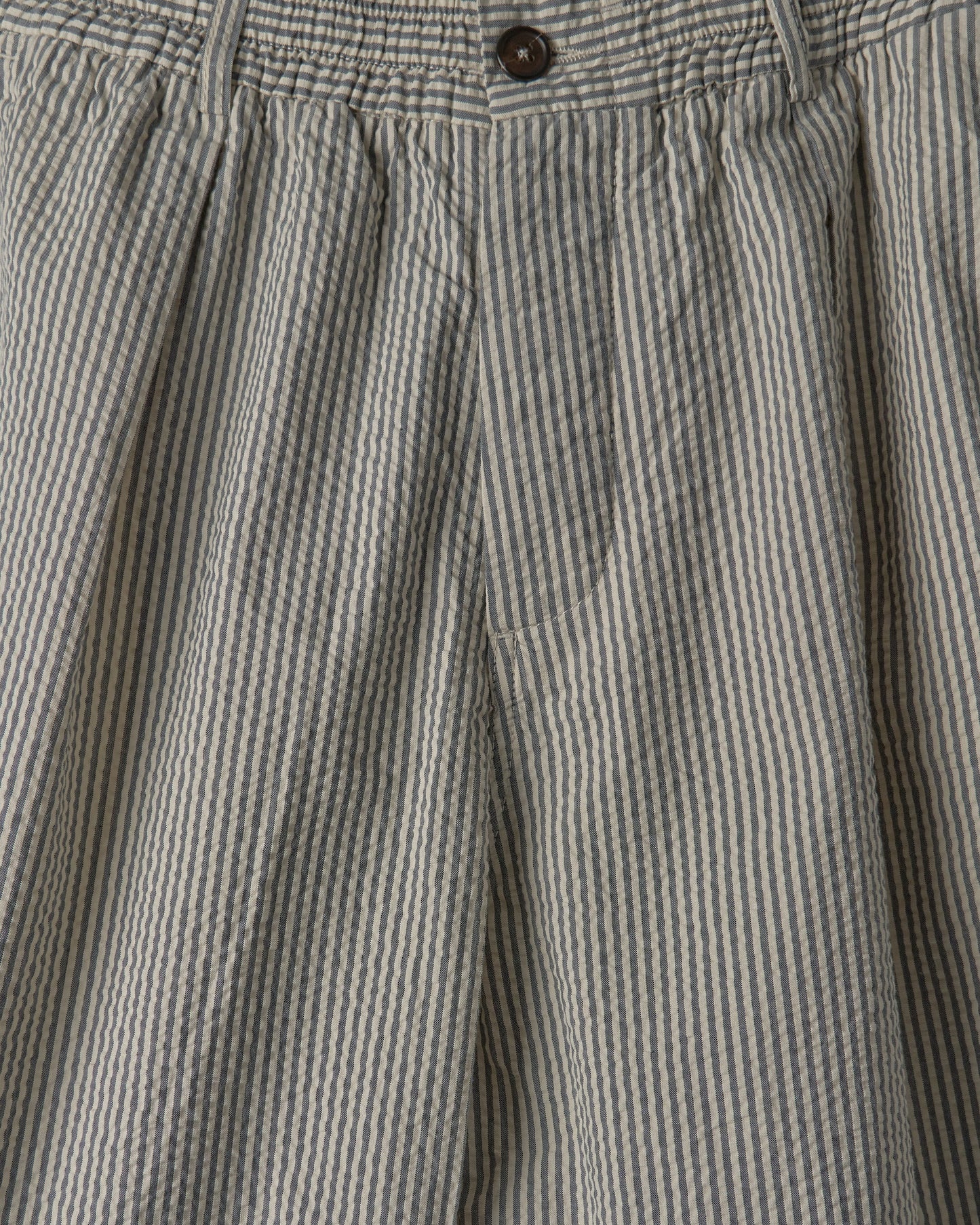 Pleated Track Short in Grey Derby Stripe