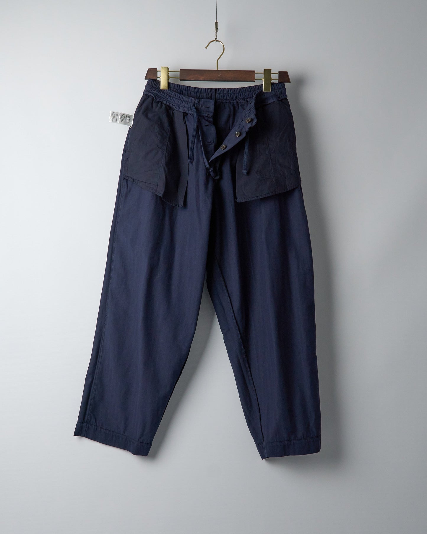 Oxford Pant in Dark Navy Herringbone Cotton