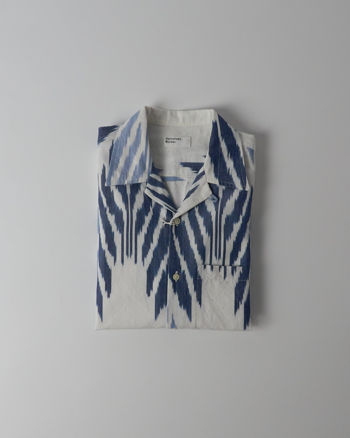Camp Shirt in Blue Peacock Ikat