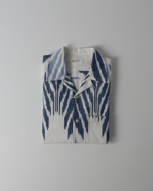 Camp Shirt in Blue Peacock Ikat