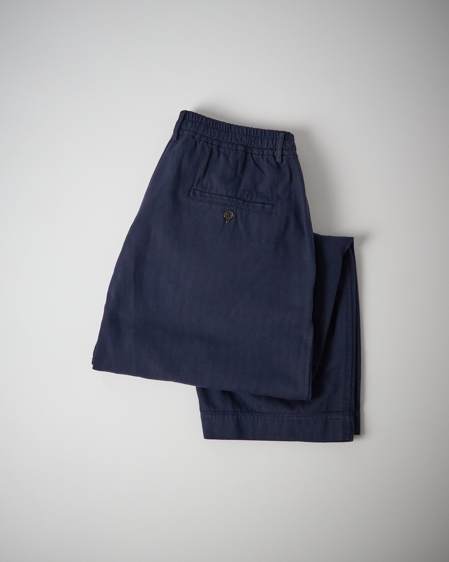Oxford Pant in Dark Navy Herringbone Cotton