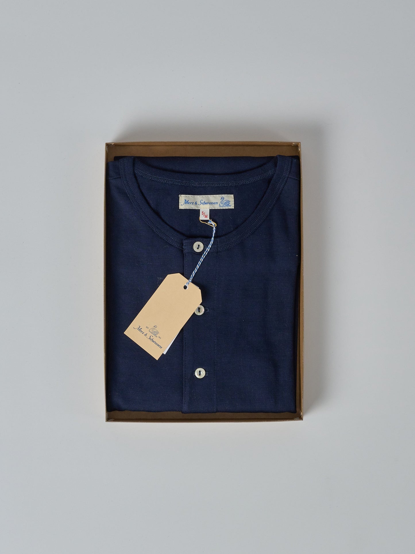 Men's Long Sleeve Loopwheeled Henley - 7.2oz Classic Fit (66 Ink Blue)