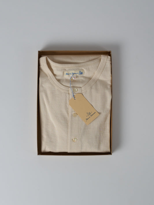 Men's Short Sleeve Loopwheeled Henley - 7.2oz Classic Fit (02 Nature)