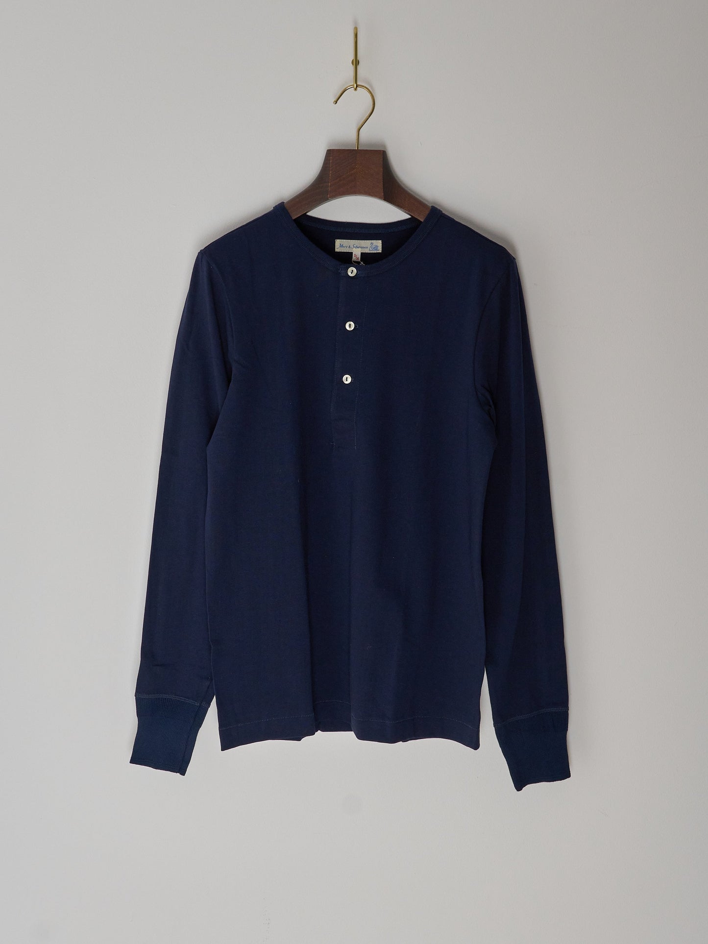 Men's Long Sleeve Loopwheeled Henley - 7.2oz Classic Fit (66 Ink Blue)