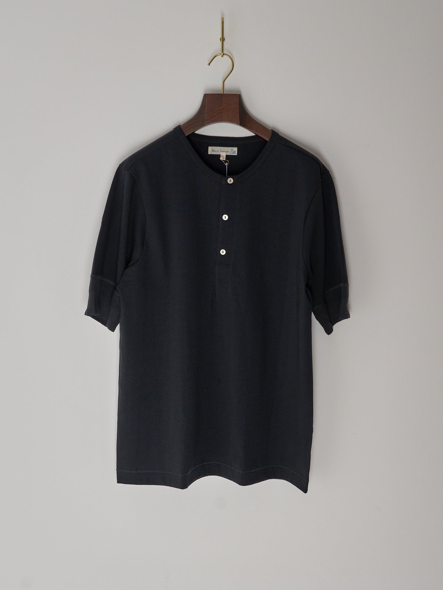 Men's Short Sleeve Loopwheeled Henley - 7.2oz Classic Fit (98 Charcoal)