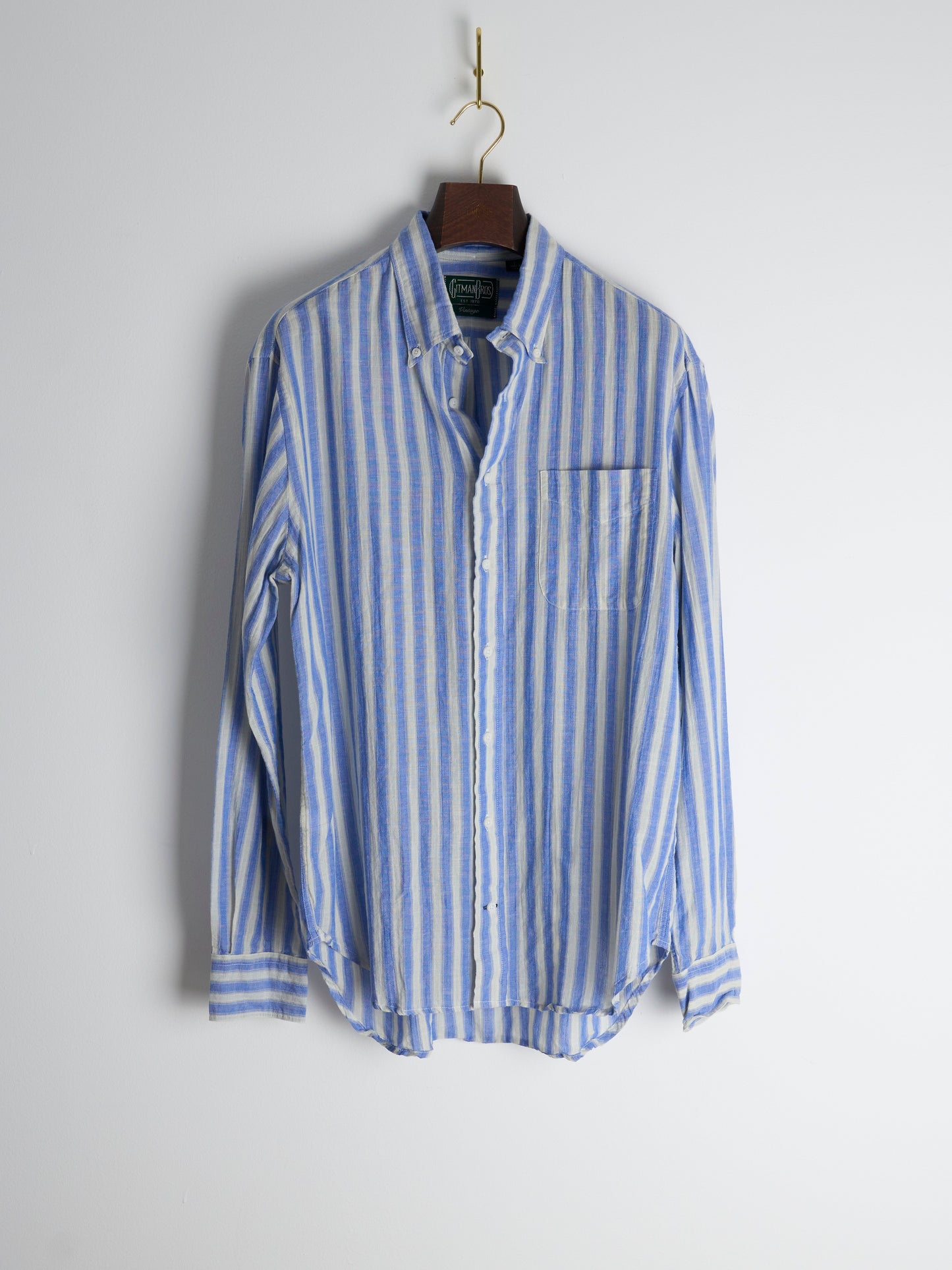 Blue Cotton/Ramie Cabana Stripe