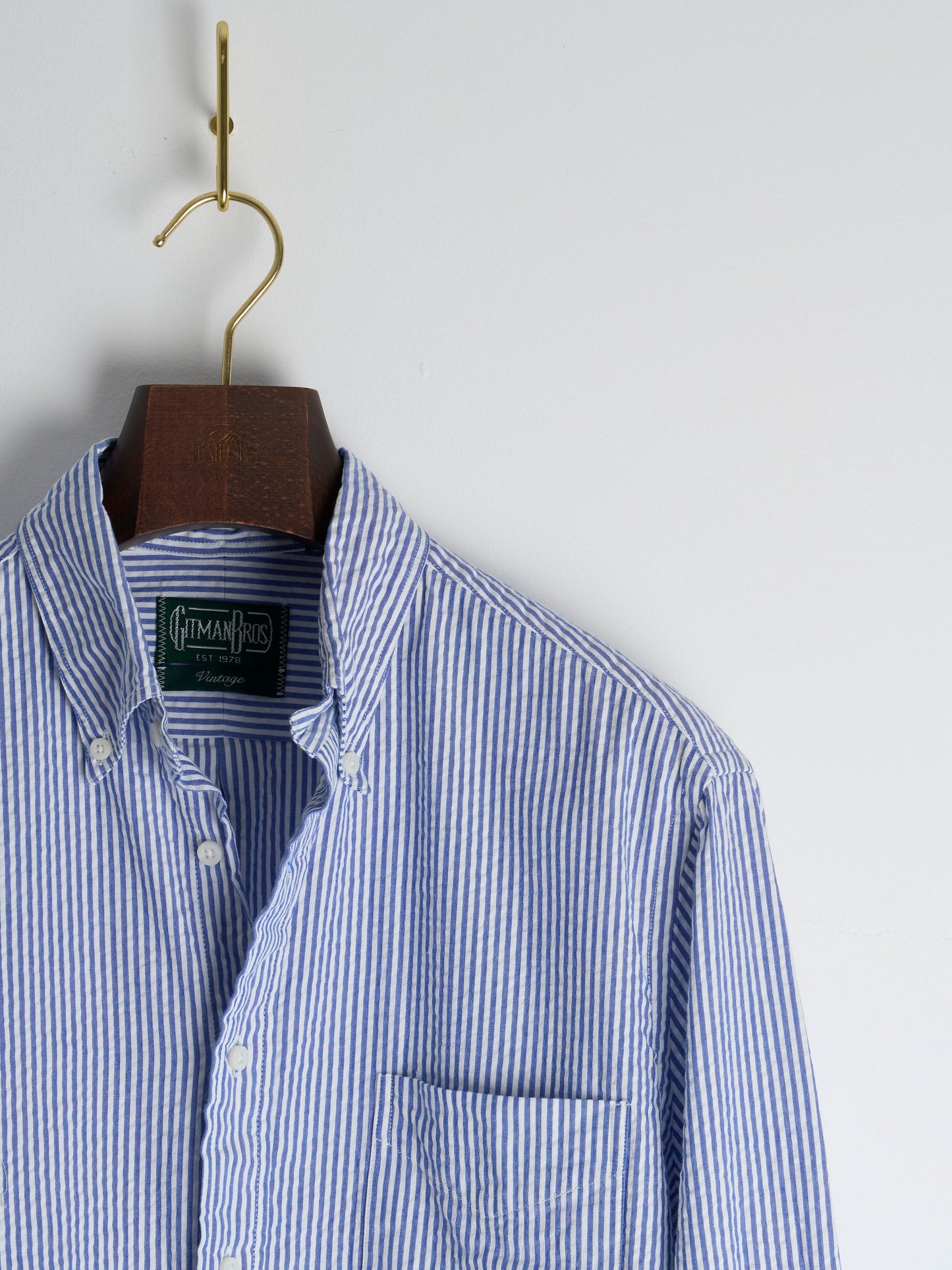 Blue Stripe Seersucker Shirt