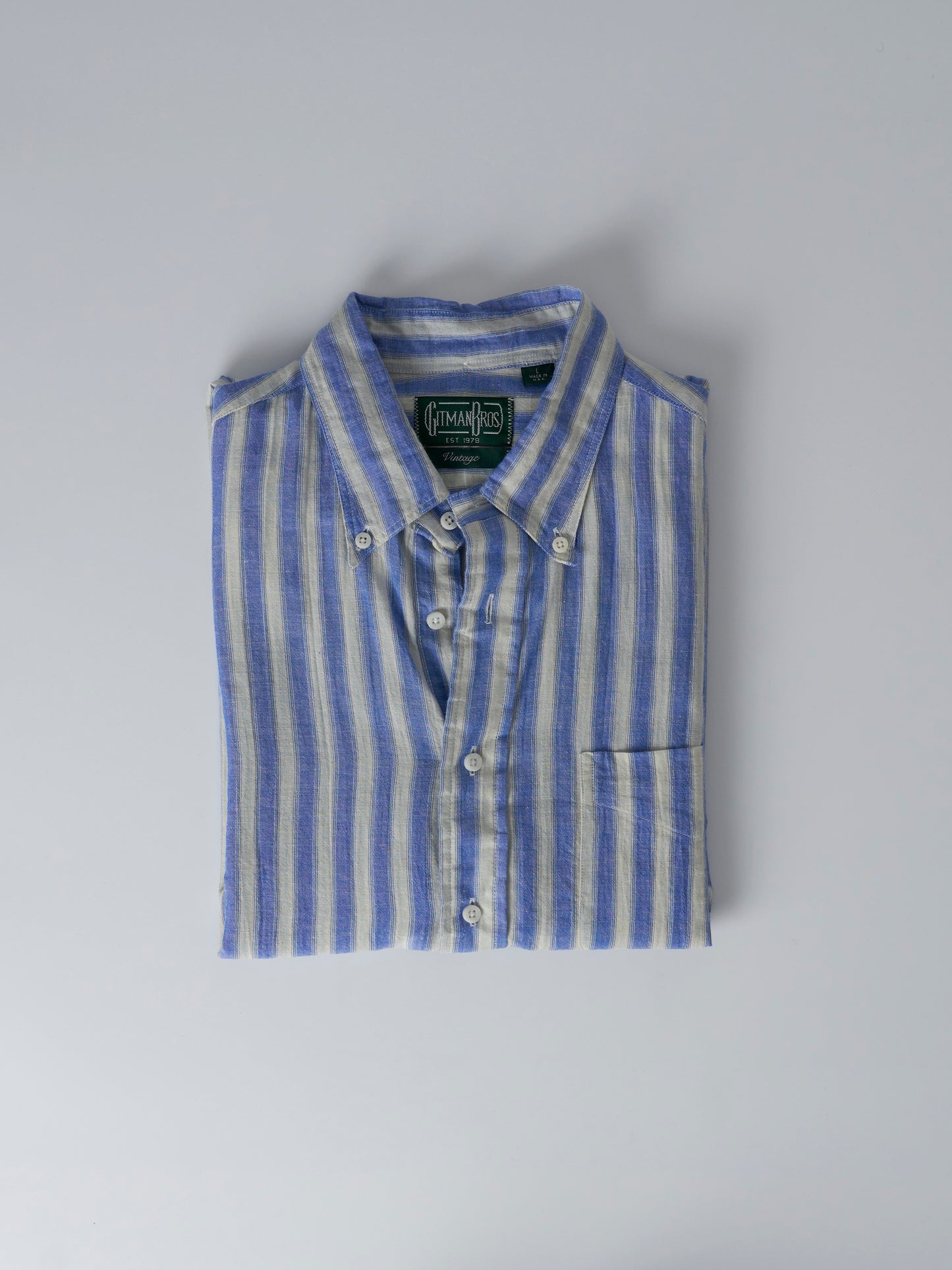Blue Cotton/Ramie Cabana Stripe