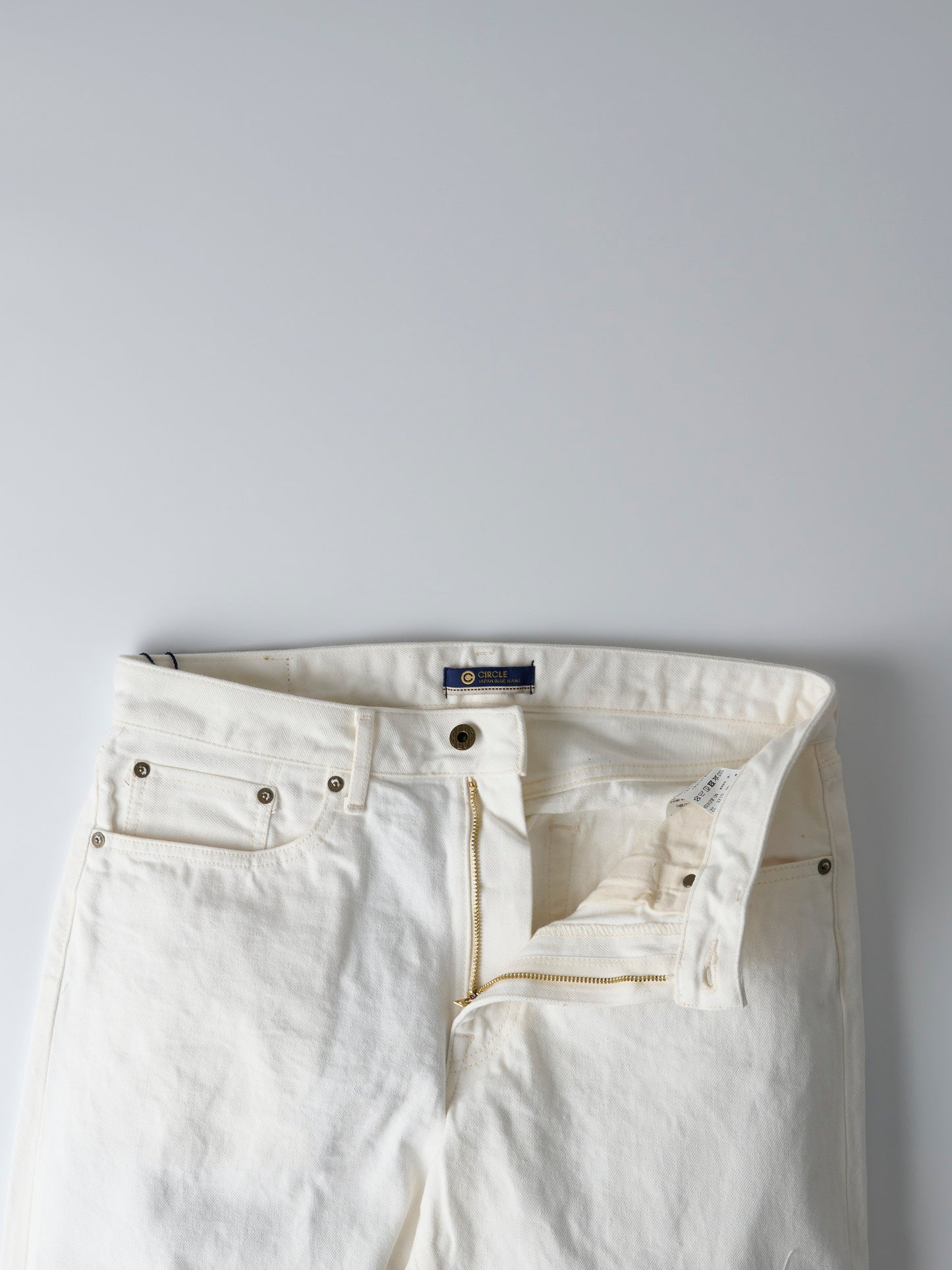 13.5oz White Classic Straight Selvedge Jeans - WHITE