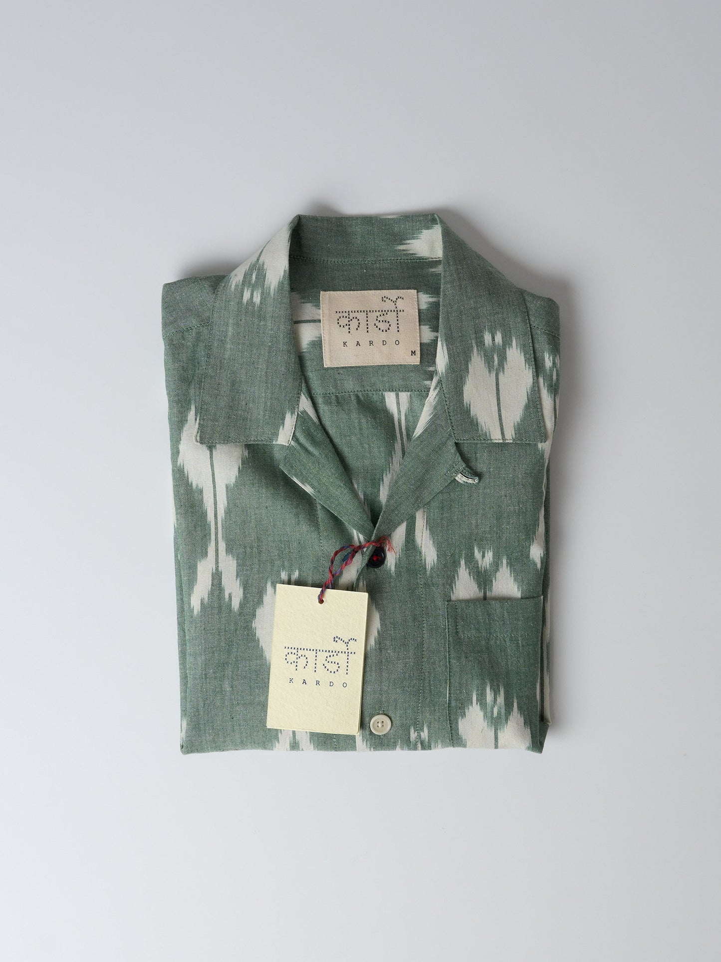 Ronen Oversized Camp Collar Shirt - Indigo Ikat